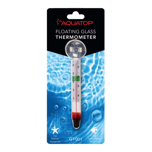 Floating Glass Aquarium Thermometer with Suction Cup Mount - Aquatop