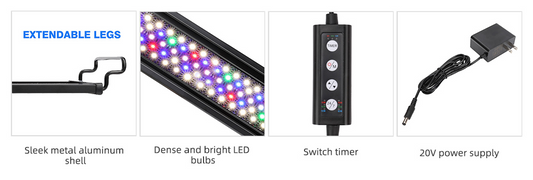 Planted 24/7 Aquarium Extendable LED Light 14W - Hygger