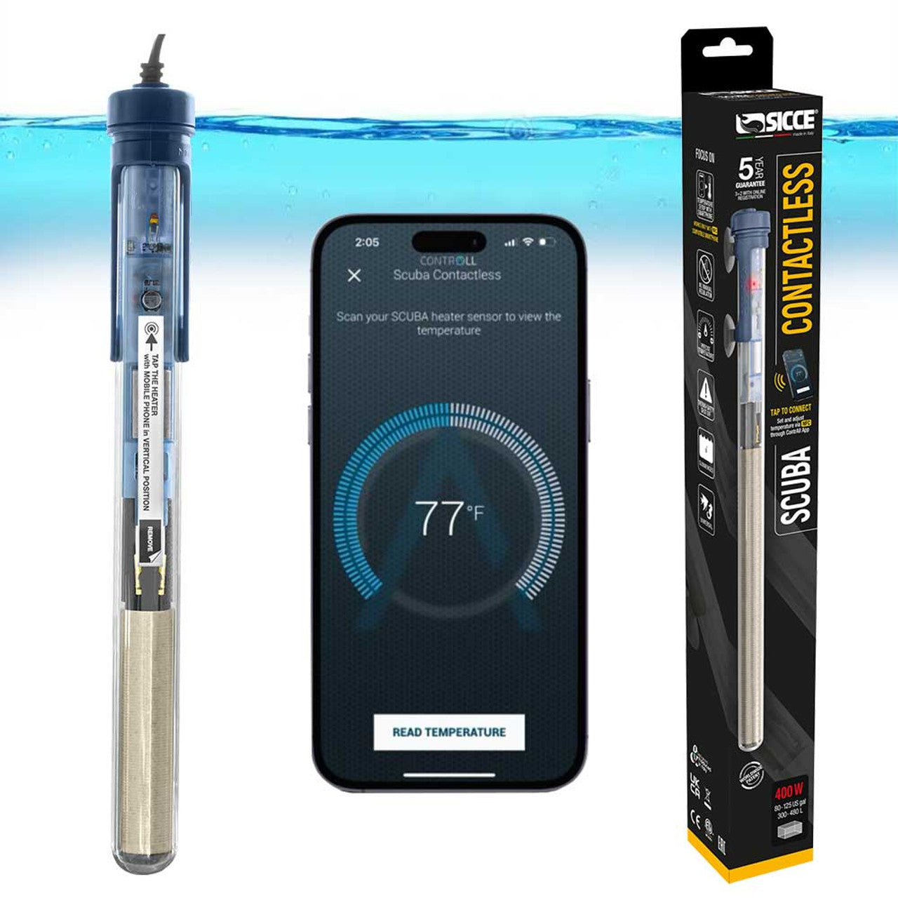 Sicce SCUBA Contactless 400 - Submersible Heater - 400 Watt (Open Box)