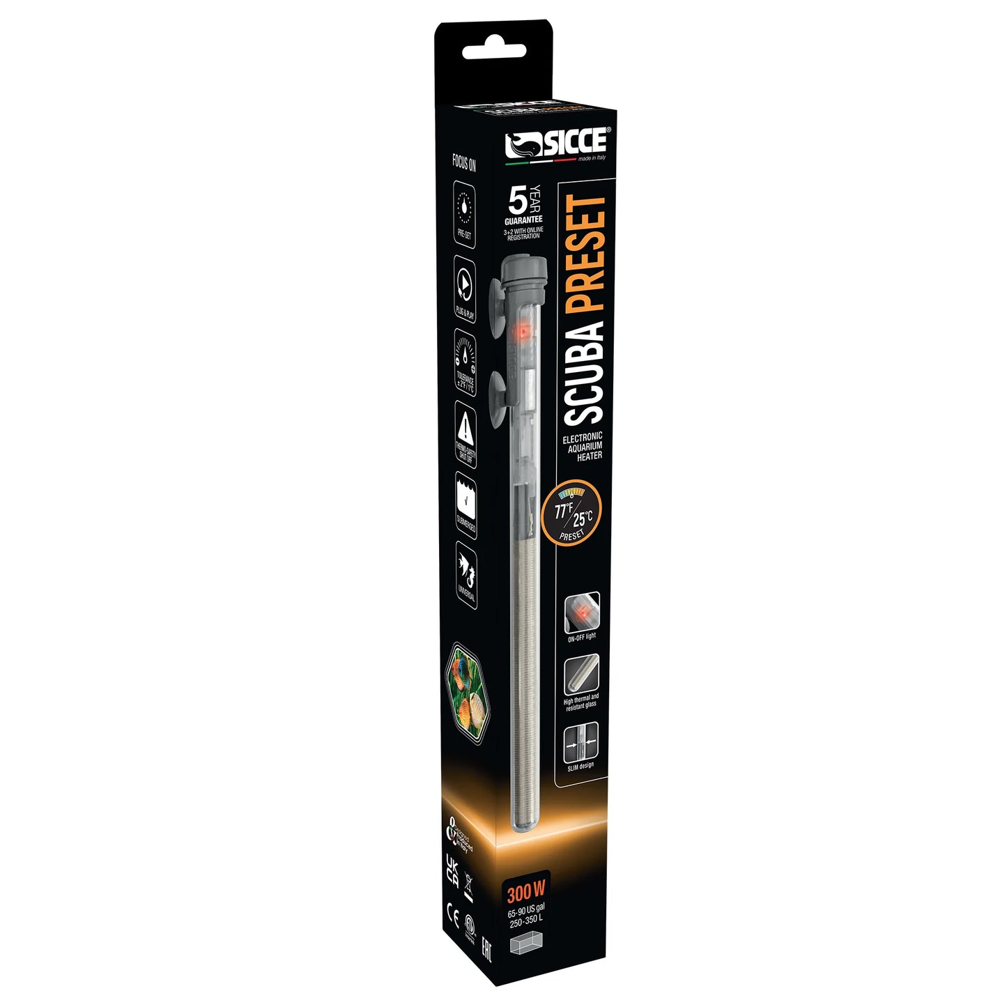 Sicce SCUBA Preset 300 - Submersible Heater - 300 Watt