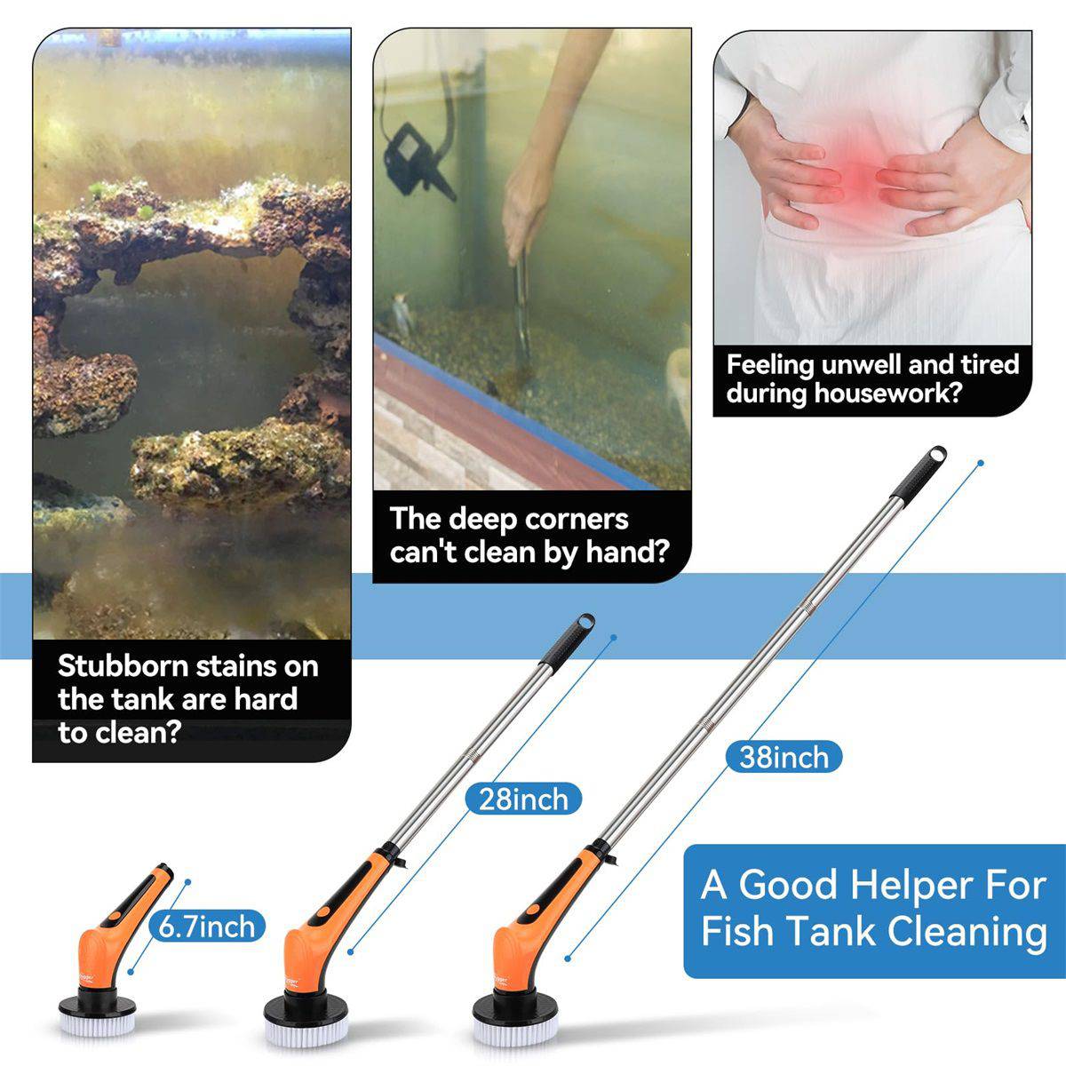 Aquarium Electric Cleaning Brush 6-IN-1 - hygger