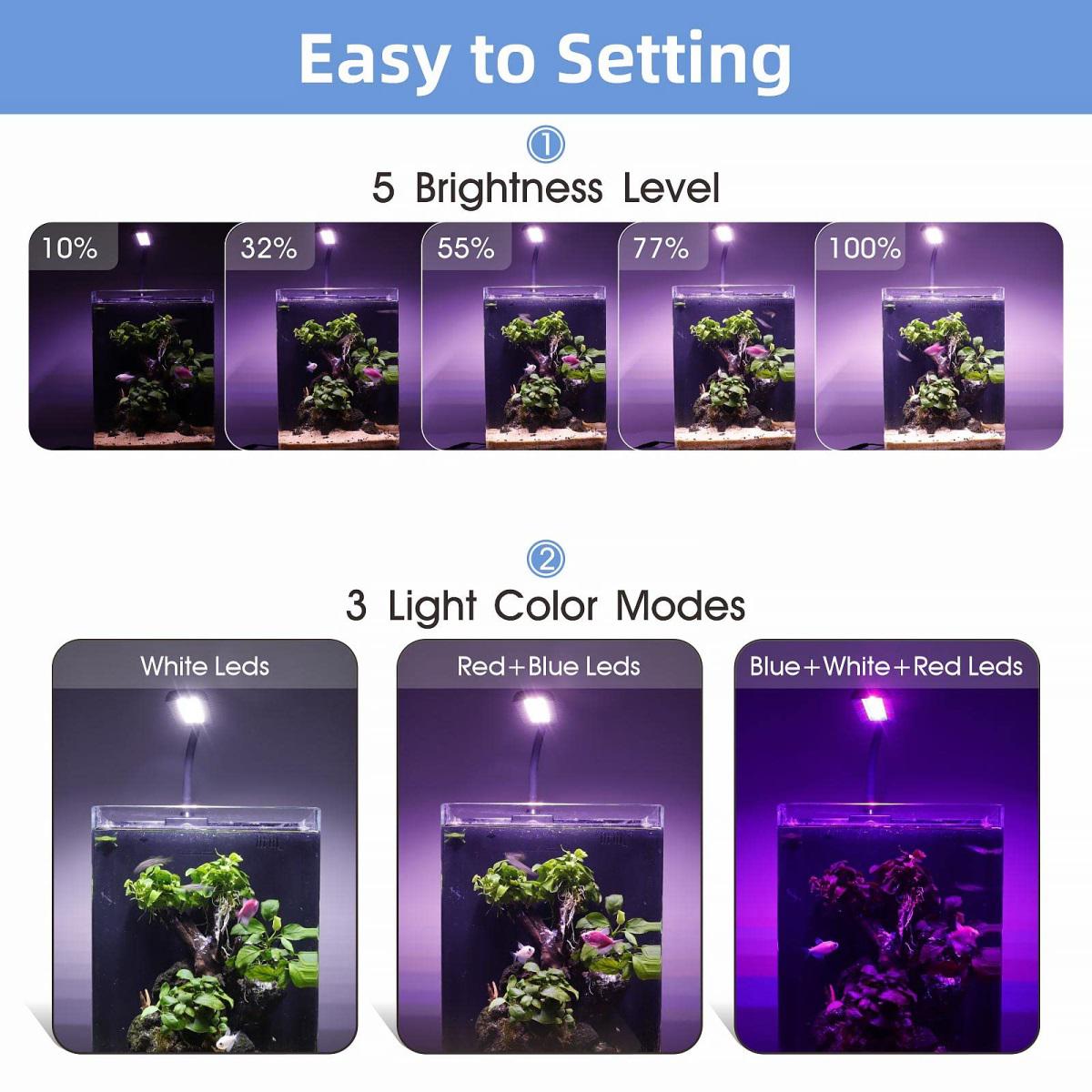 Aquarium Mini Clip On Light Nano LED 6W USB - hygger